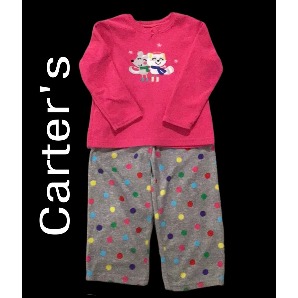 Carter’s 2-Piece Pajama Set, Super-Comfy, Flame Resistant, Pink/Gray, Size 4T‎